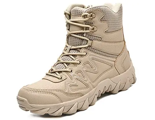 Produktbild: IYVW 6677 Herren Stiefel Leder Swat Boots mit Thinsulate Fütterung Beige 39EU