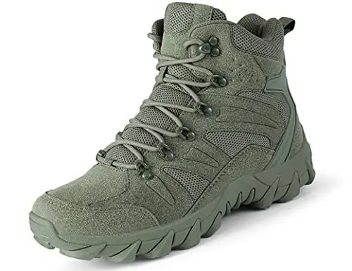 Produktbild: IYVW AS33 702 Herren Trekkingschuhe Wasserdichte High-Top-Wanderschuhe Rutschfeste und Verschleißfeste Wanderschuhe Outdoor Hiking Bergschuh Für Wandern Klettern Reisen Grün 39EU