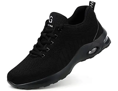 Produktbild: IYVW C9192 Arbeitsschuhe Herren Damen Sicherheitsschuhe Stahlkappen s3 Schutzschuhe Leicht Stahlkappenschuhe Sportlich Arbeitssc Schwarz 50 EU