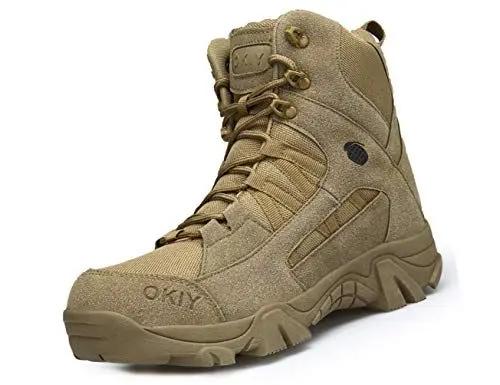 Produktbild: IYVW OKIY 1705 Robuste Einsatzstiefel für Beruf und Freizeit Wanderhalbschuhe Wüstengelb 46EU
