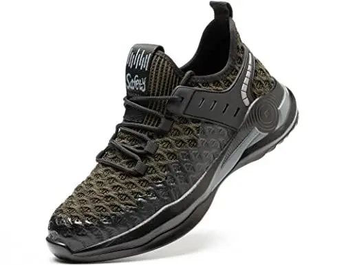 Produktbild: IYVW SAFETY 083 Sicherheitsschuhe Arbeitsschuhe Herren, Sicherheit Stahlkappe Stahlsohle Anti-Perforations Luftdurchlässige Schuhe Grün 43.5 EU