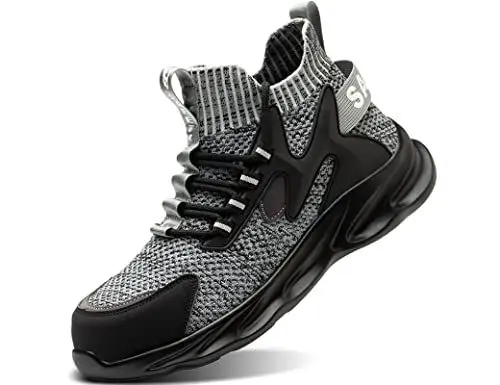 Produktbild: IYVW SAFETY 712 Sicherheitsschuhe Herren Arbeitsschuhe mit Stahlkappe Leicht Atmungsaktiv Schutzschuhe Sneaker Grau 44 EU