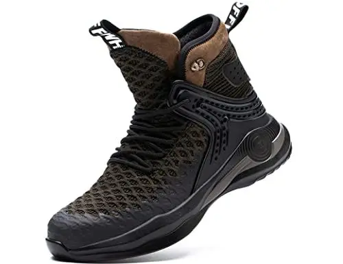 Produktbild: IYVW Safety 066 Sicherheitsschuhe Herren Damen wasserdichte Leicht Arbeitsschuhe S3 Atmungsaktiv Arbeitsschuhe Sportlich Stahlkappe Grün 38 EU