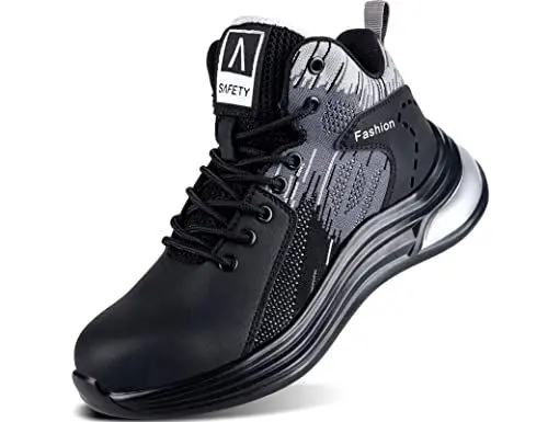 Produktbild: IYVW Safety 633 Sicherheitsschuhe Herren Damen S3 Leicht rutschfeste Arbeitsschuhe Atmungsaktiv Schutzschuhe Sportlich Stahlkappeschuhe Grau 43.5 EU