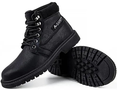 Produktbild: IYVW Safety 813 Sicherheitsschuhe Herren S3 Leicht Sicherheitsstiefel Damen Hoch Arbeitsschuhe Stahlkappe Atmungsaktiv Schutzschuhe Schwarz 38 EU