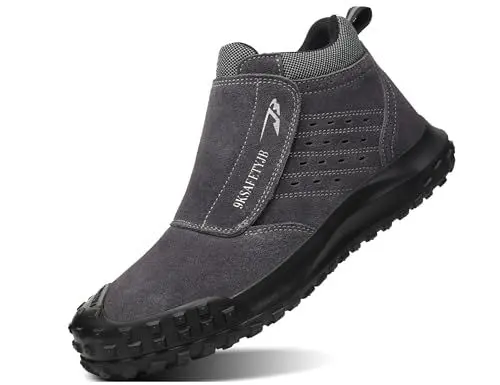 Produktbild: IYVW Safety 921 Sicherheitsschuhe Herren Damen S3 Hoch Wasserdicht Arbeitsschuhe Winter Warm Gefüttert Sicherheitsstiefel mit Stahlk Grau 38.5 EU
