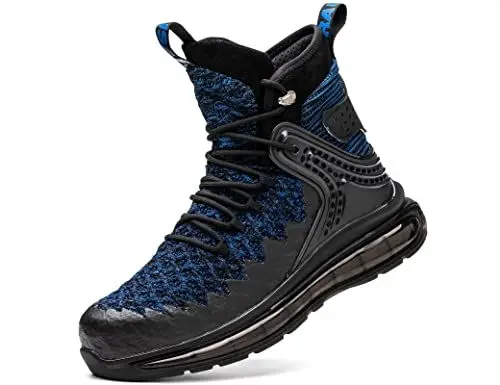 Produktbild: IYVW Safety F66 Sicherheitsschuhe Arbeitsschuhe Herren, Sicherheit Stahlkappe Stahlsohle Anti-Perforations Luftdurchlässige Schuhe Blau Schwarz 45 EU