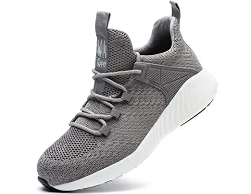 Produktbild: IYVW Safety LBX82 Sicherheitsstiefel Herren S3 SRC Stahlkappe Arbeitsschuhe Stahlsohle Anti-Perforations Luftdurchlässige Sicherheitss Grau Weiß 43 EU