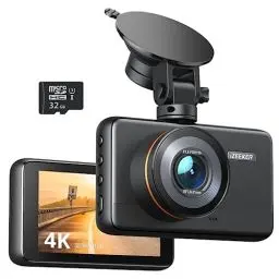 Produktbild: iZEEKER 4K Dashcam vorne mit MicroSD-Karte, 4K 30FPS/1080P 60FPS Autokamera, Autokamera mit Super-Nachtsicht, WDR, Notfallaufzeichnung, Parküberwachung