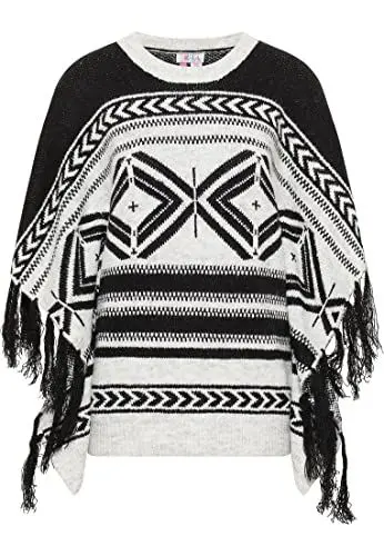 Produktbild: IZIA Damen Poncho, Schwarz, XL/XXL