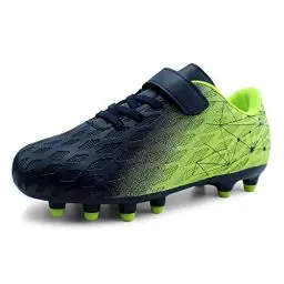 Produktbild: JABASIC Kids Firm Ground Fußballschuhe Jungen Mädchen Sportliche Fußballschuh (30EU,Marine/Zitronengrün)