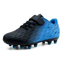 Produktbild: JABASIC Kids Firm Ground Fußballschuhe Jungen Mädchen Sportliche Fußballschuh (35EU,Schwarz/Blau)