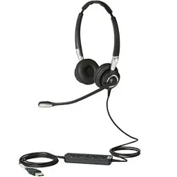 Produktbild: Jabra Biz 2400 II USB-A CC MS On-Ear Stereo Headset - Microsoft Skype for Business Certified Noise-cancelling Corded Headphone with HD Voice and Programmable Controller