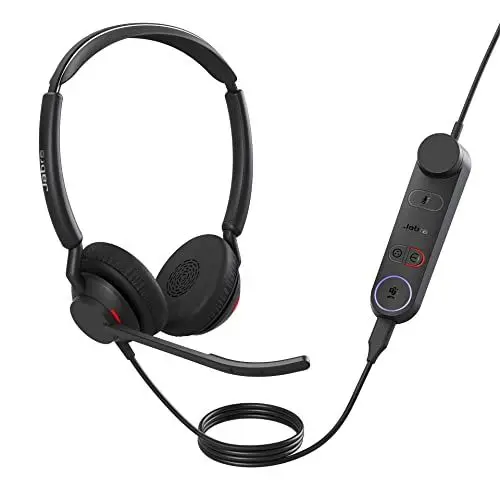 Produktbild: Jabra Engage 50 II schnurgebundenes Stereo-Headset mit Link Call Control, geräuschunterdrückender 3-Mic-Technologie und USB-A-Kabel - MS Teams-Zertifiziert, mit Allen Plattformen kompatibel - Schwarz