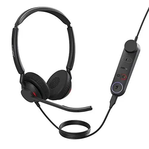 Produktbild: Jabra Engage 50 II schnurgebundenes Stereo-Headset mit Link Call Control, geräuschunterdrückender 3-Mic-Technologie und USB-C-Kabel - MS Teams-Zertifiziert, mit Allen Plattformen kompatibel - Schwarz