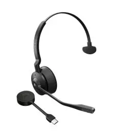 Produktbild: Jabra Engage 55 Schnurloses Mono Headset mit Link 400 USB-C DECT-Adapter - Mikrofon mit Geräuschunterdrückung, umfangreiche Reichweite, Gehörschutz - Für MS Teams Zertifiziert - Schwarz