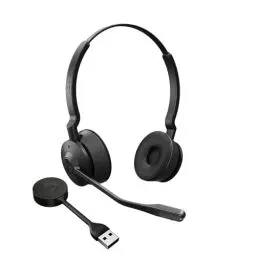 Produktbild: Jabra Engage 55 Schnurloses Stereo-Headset mit Link 400 USB-A DECT-Adapter - Mikrofon mit Geräuschunterdrückung, umfangreiche Reichweite - Für Google Meet und Zoom Zertifiziert - Schwarz