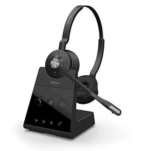 Produktbild: Jabra Engage 75 On-Ear Dect Stereo Headset - Skype for Business zertifizierter drahtloser Kopfhörer mit Noise-Cancelling für Tischtelefone und Softphones - schwarz - EU-Version
