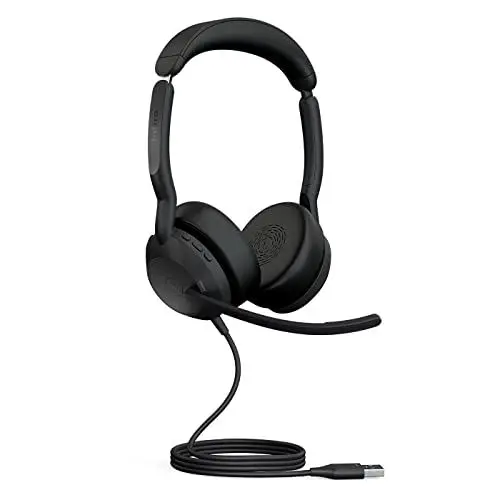 Produktbild: Jabra Evolve2 50 - Kabelgebundenes Stereo-Headset Air Comfort - Mikrofone mit aktiver Geräuschunterdrückung (ANC) - für MS Teams Zertifiziert, mit Anderen Plattformen kompatibel - Schwarz