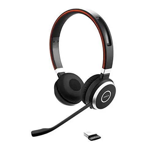 Produktbild: Jabra Evolve 65 SE Schnurloses Stereo-Headset - Bluetooth-Headset mit Mikrofon mit Geräuschunterdrückung, langlebigem Akku und dualer Konnektivität - Für MS Teams Zertifiziert - Schwarz, 6599-833-309