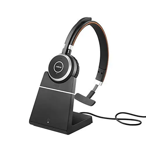 Produktbild: Jabra Evolve 65 SE Schnurloses Mono-Headset - Bluetooth-Headset mit Mikrofon mit Geräuschunterdrückung, langlebigem Akku und Ladestation - MS Teams Zertifiziert - Schwarz, 6593-833-399