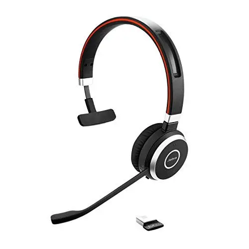 Produktbild: Jabra Evolve 65 SE Schnurloses Mono-Headset - Bluetooth-Headset mit Mikrofon mit Geräuschunterdrückung, langlebigem Akku und dualer Konnektivität - Für MS Teams Zertifiziert - Schwarz, 6593-833-309