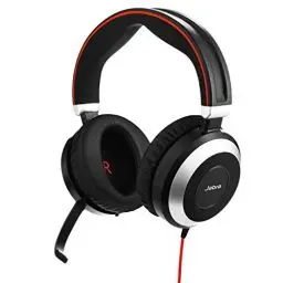 Produktbild: Jabra Evolve 80 MS Stereo Over-Ear Headset – Microsoft Teams zertifizierte Kopfhörer mit aktivem Noise-Cancelling – USB-A Kabel und 3,5 mm Klinke – schwarz