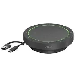 Produktbild: Jabra Speak2 55 Bluetooth-Freisprechlösung, 4 Mikrofone mit Geräuschunterdrückung, 50 mm Breitband-Lautsprecher, Breitband-Audio, kompakt, tragbar - Zoom und Google Meet zertifiziert, Dunkelgrau