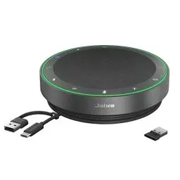 Produktbild: Jabra Speak2 75 schnurlose Freisprechlösung mit USB-A Bluetooth-Adapter, 4 Mikrofone mit Geräuschunterdrückung, 65 mm Breitband-Lautsprecher, für MS-Teams Zertifiziert, Dunkelgrau