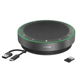 Produktbild: Jabra Speak2 75 schnurlose Freisprechlösung mit USB-A Bluetooth-Adapter, 4 Mikrofone mit Geräuschunterdrückung, 65 mm Breitband-Lautsprecher, für Zoom und Google Meet Zertifiziert, Dunkelgrau