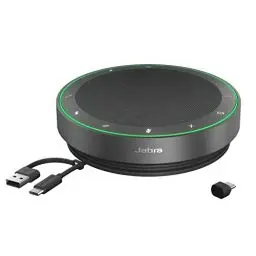 Produktbild: Jabra Speak2 75 Kabellose Bluetooth-Freisprecheinrichtung für Arbeit und Musik - 4 Mikrofone, 65-mm-Lautsprecher - Neue Kopplungsfunktion, USB-C-Adapter,Zoom und Google Meet, Dunkelgrau