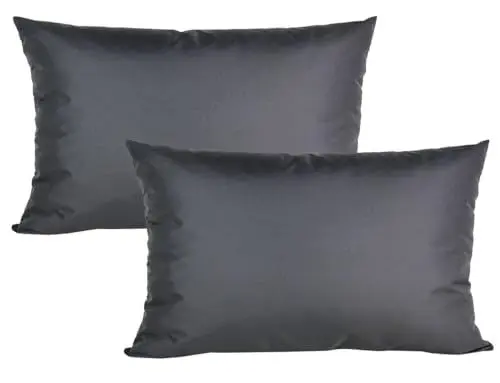 Produktbild: JACK 2er Set 40x60cm Outdoor Kissenhülle Kissenbezug Wasserfest Sitzkissen Lounge Kissen Garten Stuhl Lotus Effekt, Farbe:Anthrazit