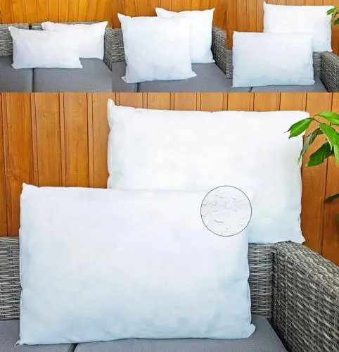 Produktbild: JACK 2er Set Innenkissen Kissenfüllung 30x50 45x45 40x60cm Inlett Wasserfest Wetterfest Kopfkissen Zierkissen Outdoor Kissen, Größe:40 x 60 cm