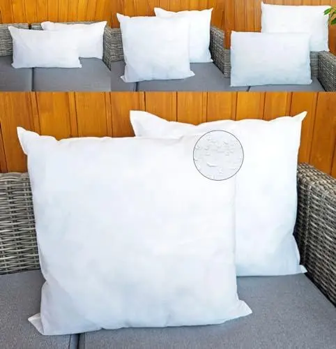 Produktbild: JACK 2er Set Innenkissen Kissenfüllung 30x50 45x45 40x60cm Inlett Wasserfest Wetterfest Kopfkissen Zierkissen Outdoor Kissen, Größe:45 x 45 cm
