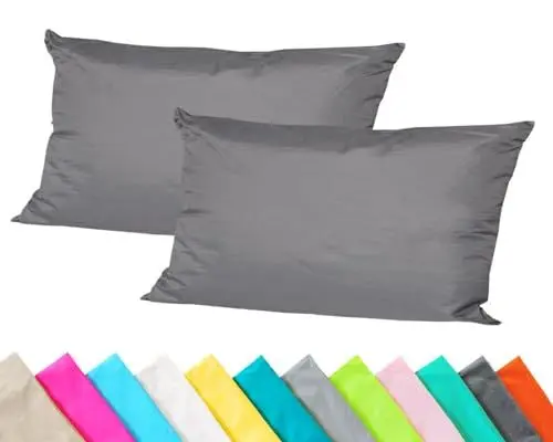 Produktbild: JACK 2er Set Outdoor Kissenhülle Kissenbezug 30x50cm Wasserfest Sitzkissen Lounge Kissen Garten Stuhl Lotus Effekt, Farbe:Anthrazit