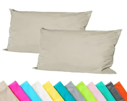 Produktbild: JACK 2er Set Outdoor Kissenhülle Kissenbezug 30x50cm Wasserfest Sitzkissen Lounge Kissen Garten Stuhl Lotus Effekt, Farbe:Taupe