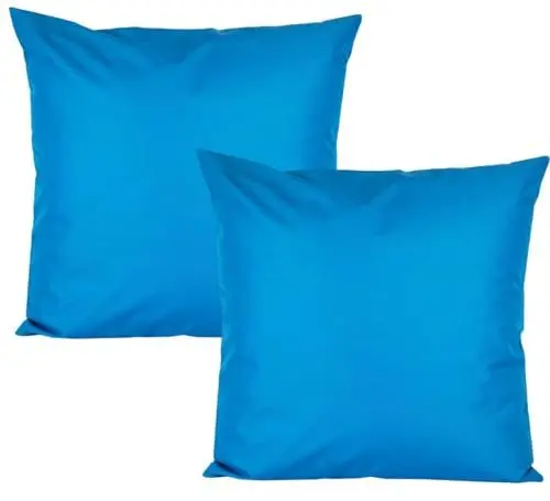 Produktbild: JACK 2er Set Outdoor Kissenhülle Kissenbezug 50x50cm Wasserfest Sitzkissen Lounge Kissen Garten Stuhl Lotus Effekt, Farbe:Meerblau