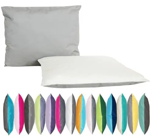 Produktbild: JACK 2-farbiges Wende Outdoor Lounge Kissen 30x50cm Dekokissen inkl. Füllung Wasserfest Sitzkissen Garten Stuhl, Farbe:Elfenbein - Grau