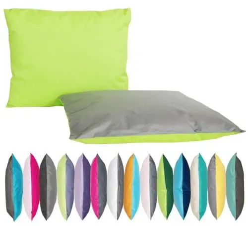 Produktbild: JACK 2-farbiges Wende Outdoor Lounge Kissen 30x50cm Dekokissen inkl. Füllung Wasserfest Sitzkissen Garten Stuhl, Farbe:Grau - Grün