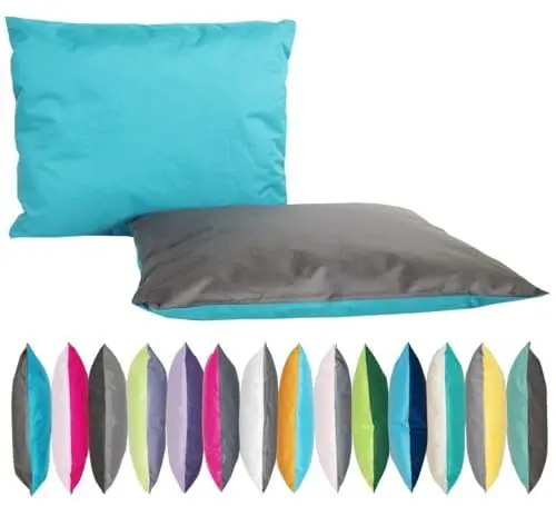 Produktbild: JACK 2-farbiges Wende Outdoor Lounge Kissen 30x50cm Dekokissen inkl. Füllung Wasserfest Sitzkissen Garten Stuhl, Farbe:Petrol - Anthrazit