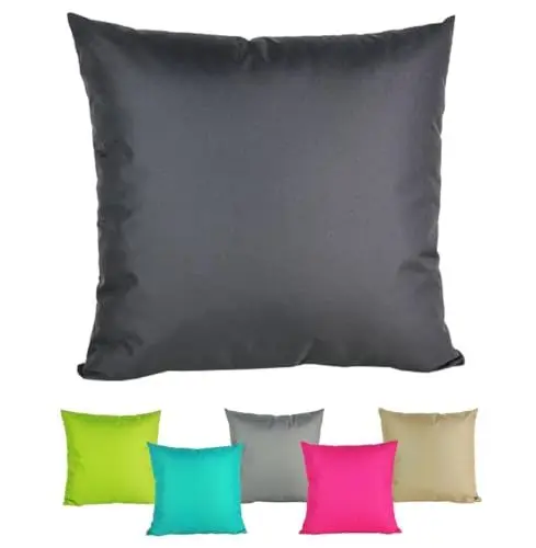 Produktbild: JACK 40x40cm Outdoor Lounge Kissen Dekokissen inkl. XXL-Füllung Wasserabweisend Sitzkissen Garten Stuhl Lotus Effekt, Farbe:Anthrazit