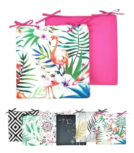 Produktbild: JACK Motiv Outdoor Wende Stuhlkissen 40x40cm Lounge Kissen Wasserfest Sitzkissen Garten Lotus Effekt, Farbe:Flamingo