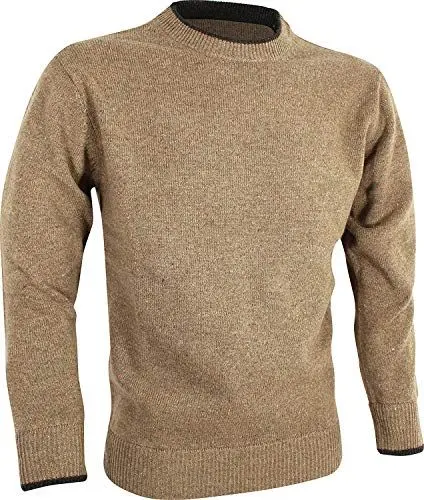 Produktbild: JACK PYKE - Pullover mit Rundhalsausschnitt - gestrickt aus 100% Lammwolle - Beigebraun - XL