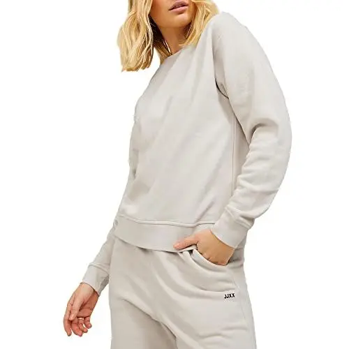 Produktbild: Jack & Jones Damen Jxabbie Ls Rel Every Brush Crew Noos Sweatshirt, Moonbeam/Print:Black JJXX Logo, XS