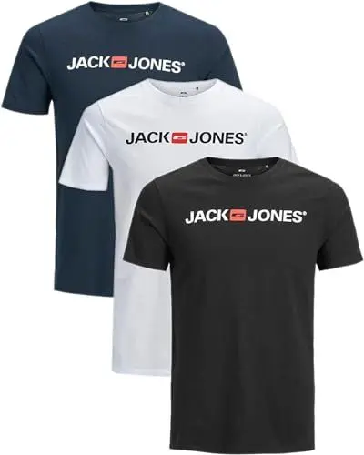 Produktbild: JACK & JONES Herren 3er-Set T-Shirts aus Baumwolle (Slim Fit Corp Mix Opt 5, L)