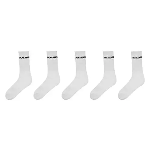 Produktbild: JACK & JONES Herren 5er Pack Mittellange Crew Socken Sport Weiß 41-46