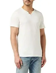 Produktbild: JACK & JONES Herren Basic T-Shirt V-Ausschnitt Kurzarm Jersey Baumwolle Shirt mit Knöpfen JJESPLIT