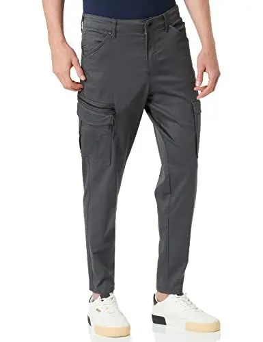 Produktbild: JACK & JONES Herren Cargo Chino Hose JPSTACE JJDEX Stretch Pants Gerader Schnitt Arbeitshosen Look, Grau,31W / 30L