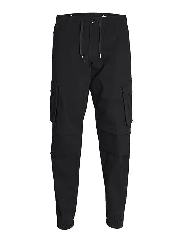 Produktbild: JACK & JONES Herren Cargohose JPSTKANE JJNOAH Cuffed -Relaxed Fit - S M L XL XXL, Größe:M, Farbvariante:Black 12242264