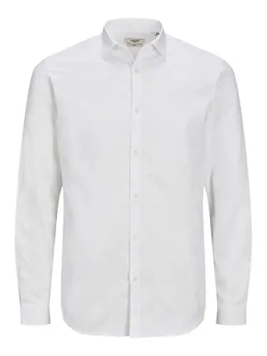 Produktbild: JACK & JONES Herren Jprblacardiff L/S Noos Langarmshirt, Weiß, L EU